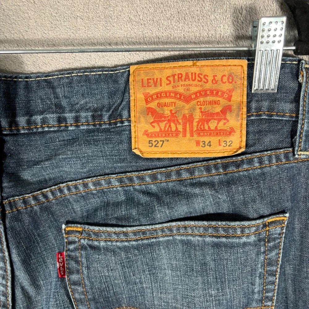 Levi's 527 Slim Bootcut Jeans Mens W35 L32‎ Dark Wash Denim Pants Blue Cotton
